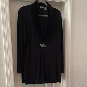 Chico’s XL 3 Elegant Velvet Trim Black Women's Jacket